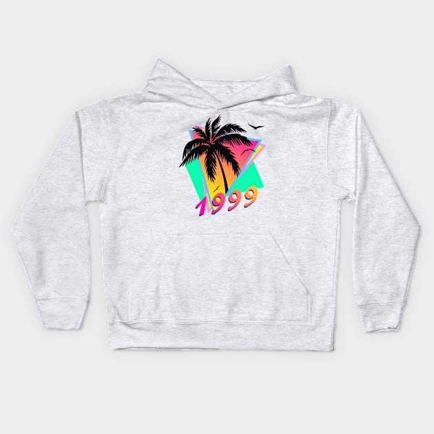 1999 Tropical Sunset Kids Hoodie by Nerd_art